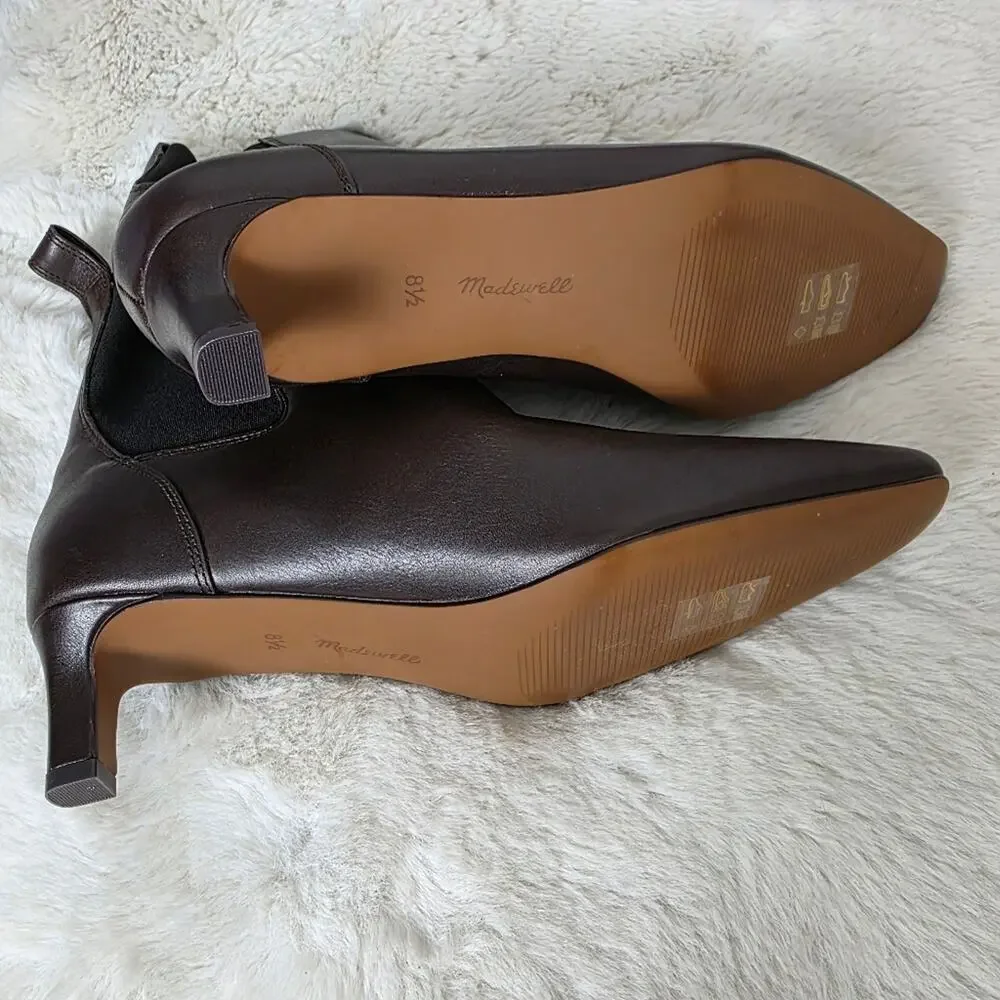 NEW Madewell The Dimes Chelsea Dark Brown Ankle Boots Turkish Coffee 8.5